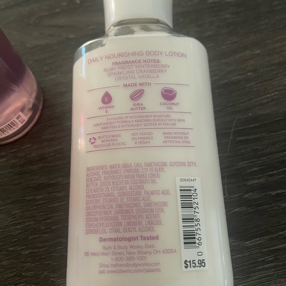 Bath & Body Works WinterBerry Wonder Spray and Lotion Body Lotion - Picture 3 of 6